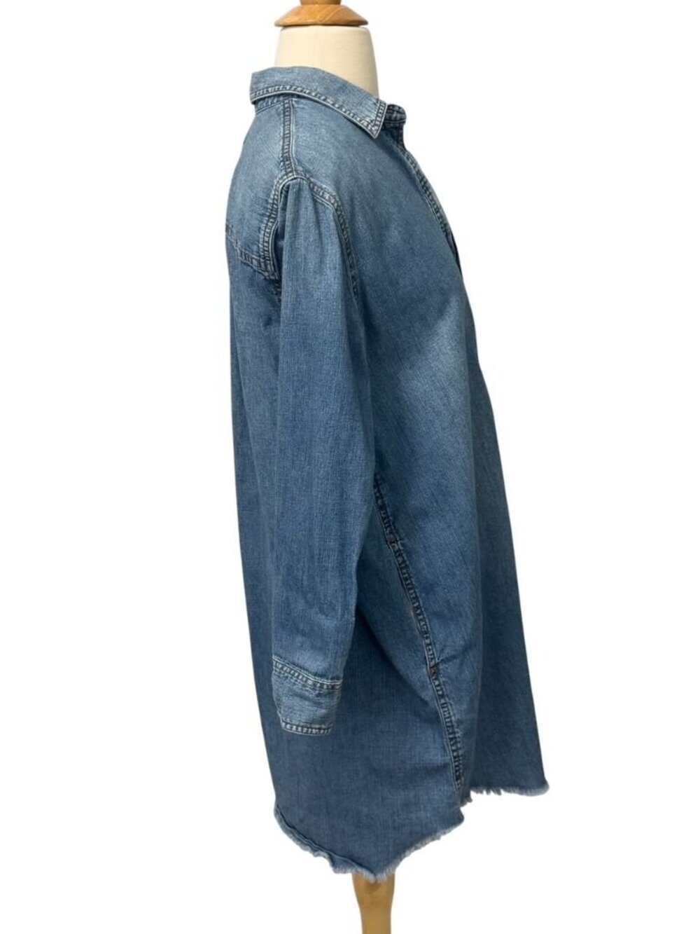 Madewell Womens Denim Oversized Ex-Boyfriend Shirtdress Dress Mini Pocket Size S - Picture 5 of 13